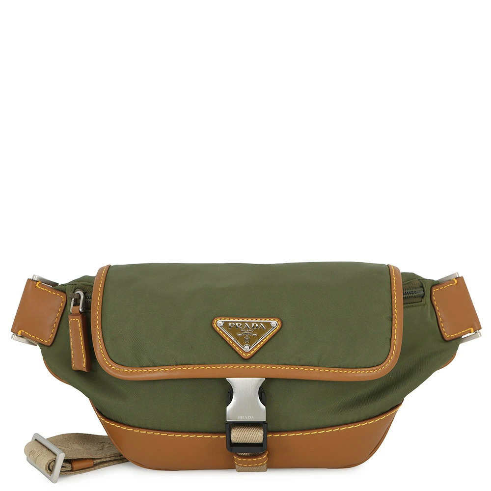 Prada Body Bum Crossbody Belt Bag Triangle Logo Leather Waist Pouch - Picture 1 of 12